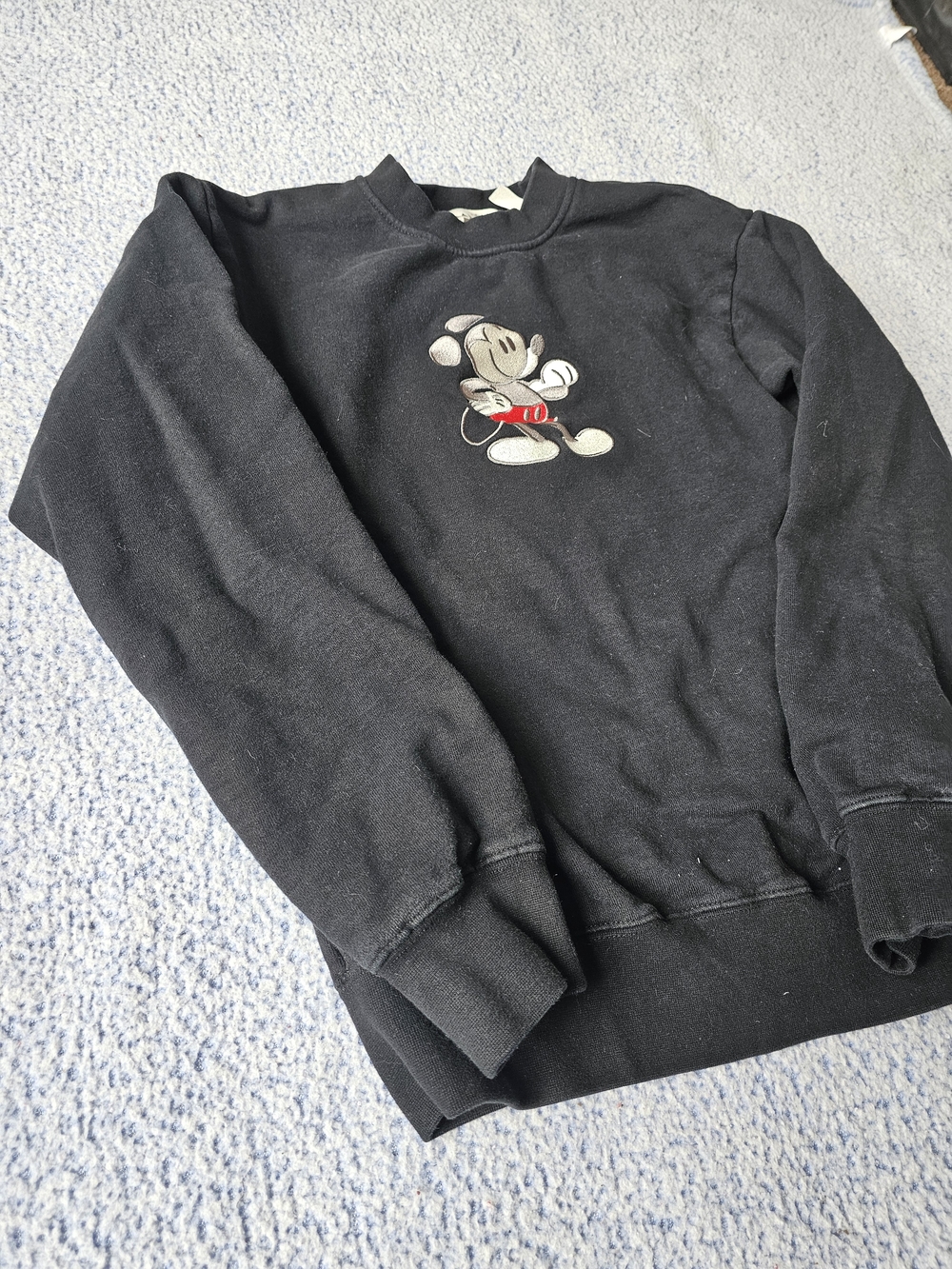 Disney Black Crewneck Sweater with Mickey Graphic